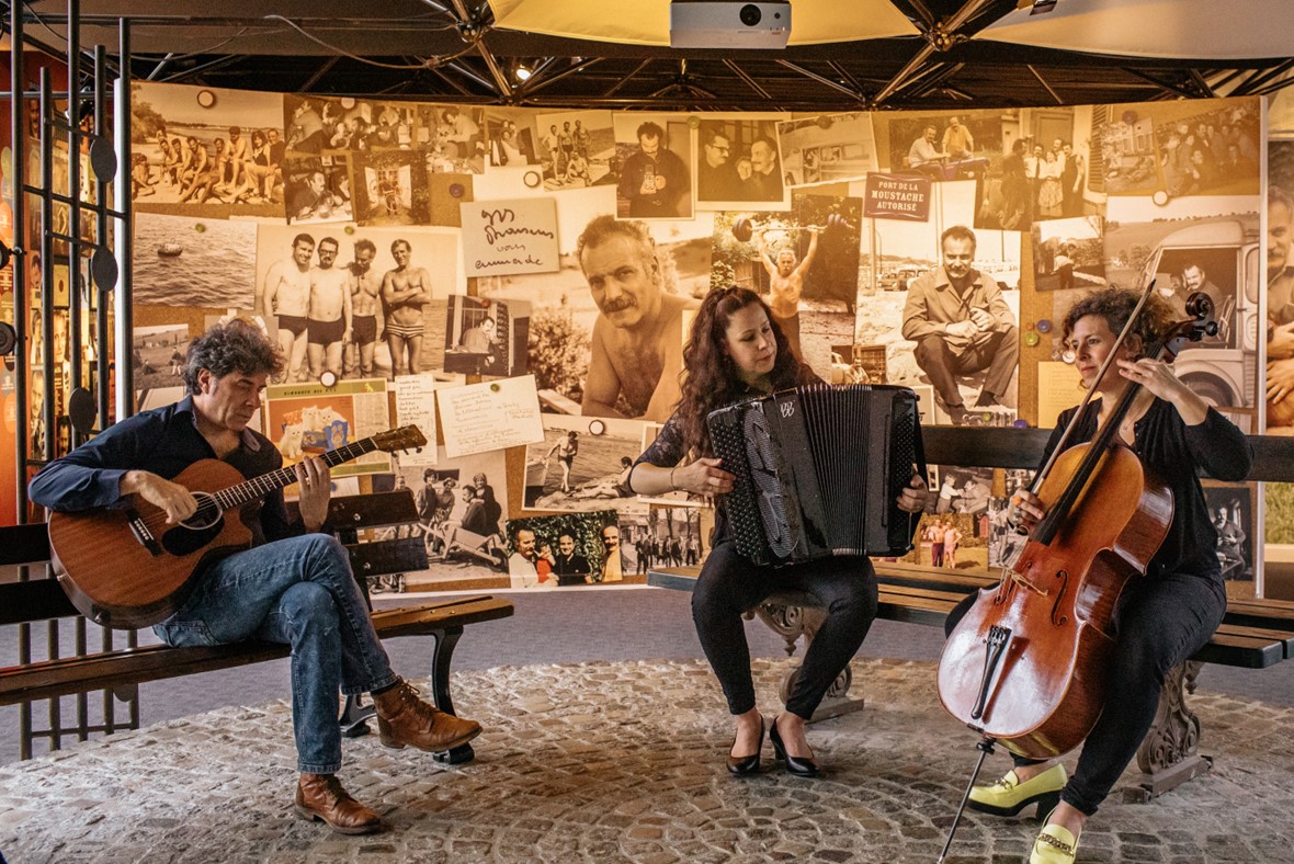 Michel Avallone, en concert : « Encrer, encore et en cordes » & « Un trio pour Brassens »