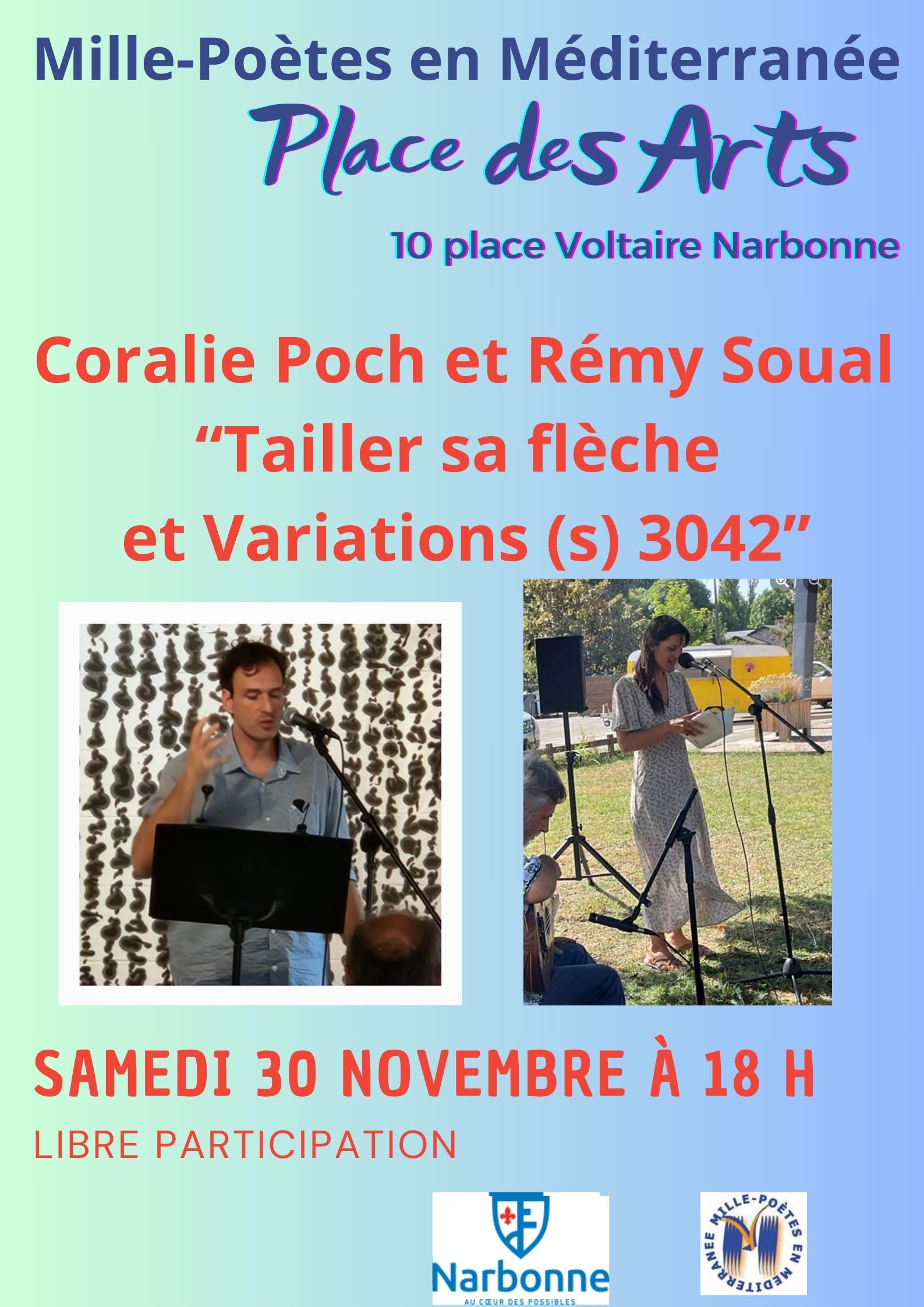 Coralie Poch et Remy Soual    « Tailler sa flèche et Variation (s) 3042 »