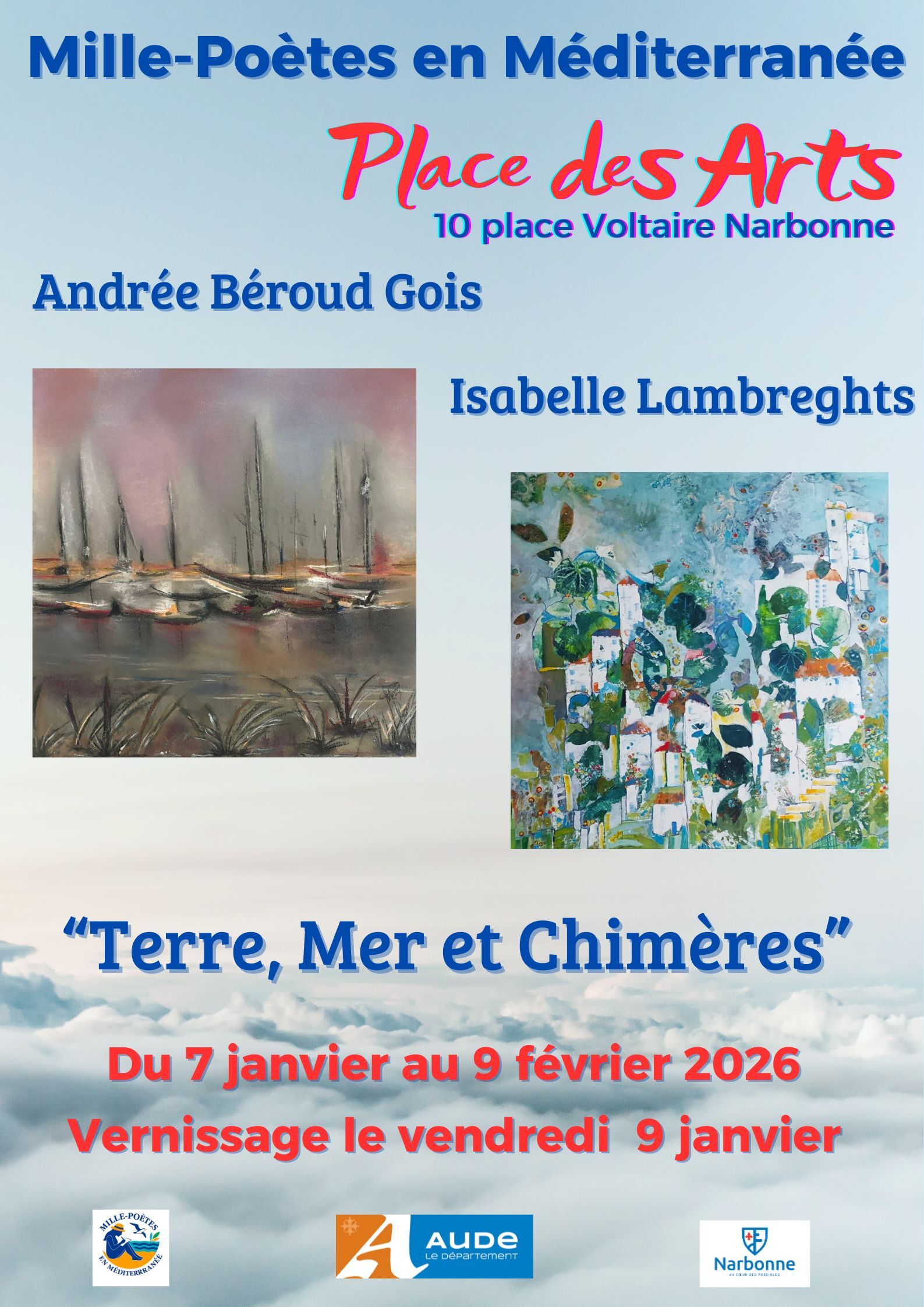 « Terre, mer et chimères » exposition d'Andrée Béroud Gois et Isabelle Lambreghts